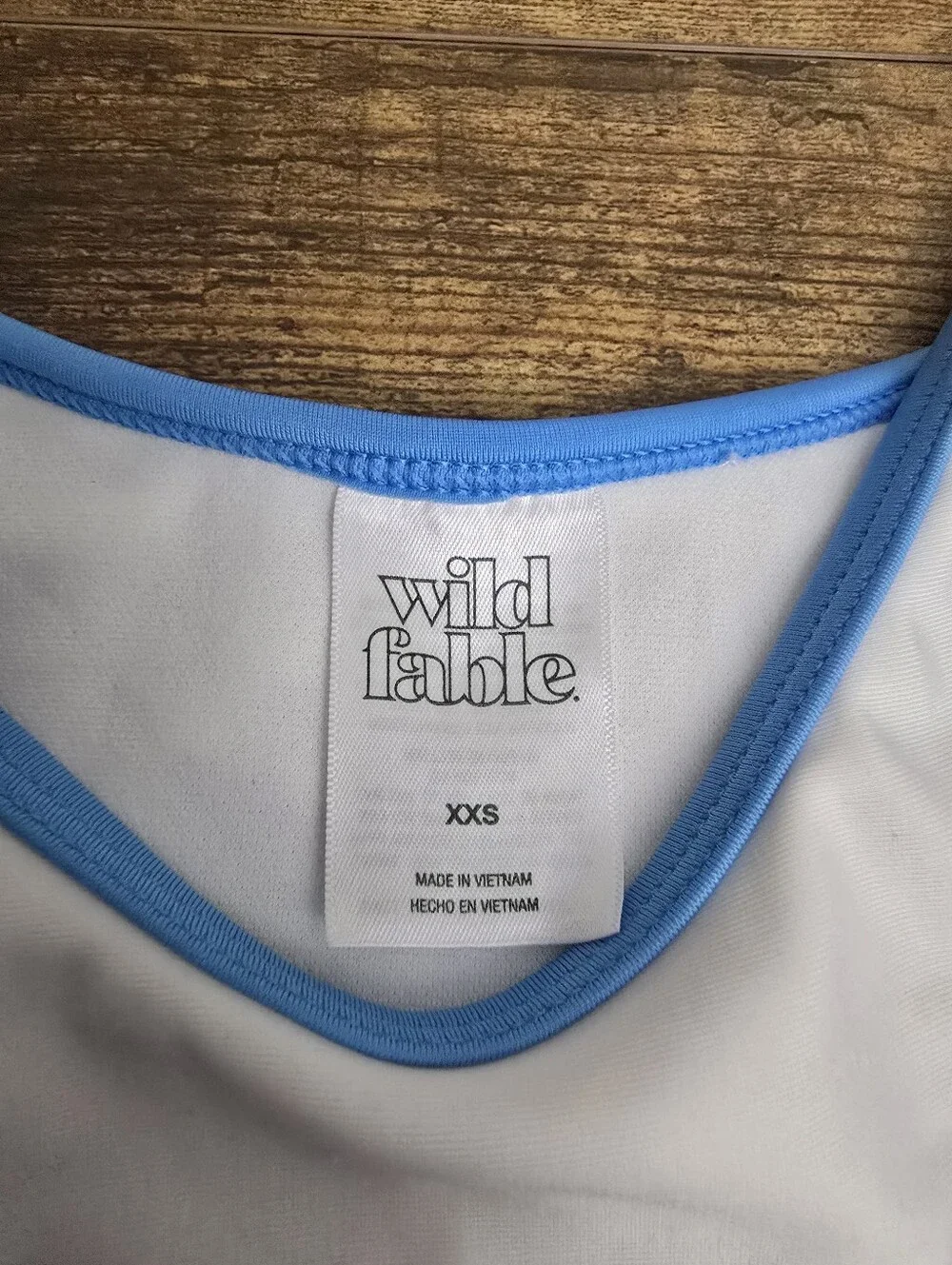 Wild Fable White Bikini Bottom with Red & Blue Trim Womens Size XXS